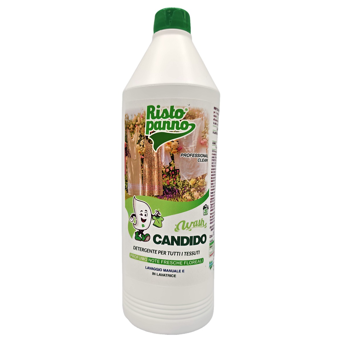 Wash Candido 1 L, fronte del flacone con l’etichetta